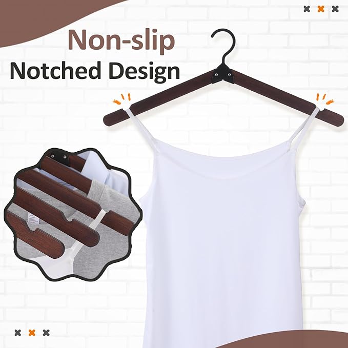 Foldable Hangers 8 Pack, Wooden Travel Hangers Foldable for Suitcase, Portable Folding Travel Hanger for Cruise, Collapsible Space Saving RV Hanger for Trip