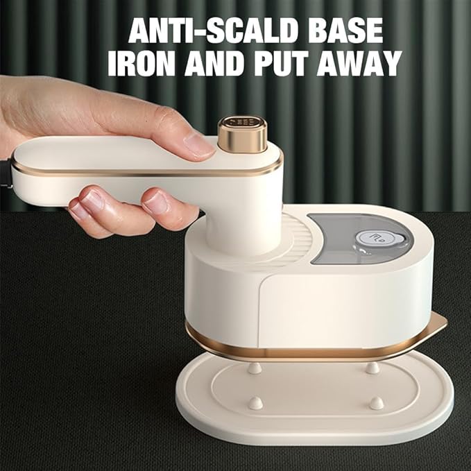Travel Steamer Iron for Clothes Mini-Portable Ironing Machine Travel and Iron Fast 10s Heat-Up and 180° Rotating Handle,Horizontal and Vertical,Garment Steamer and Iron for Travel Office Home(White)