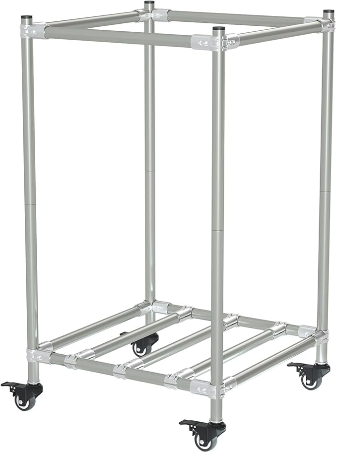 Laundry Basket with Wheels, Rolling Laundry Hamper, 38.5 Gal, Square Laundry Cart with Steel Frame and Removable Bag, 4 Casters with Brakes