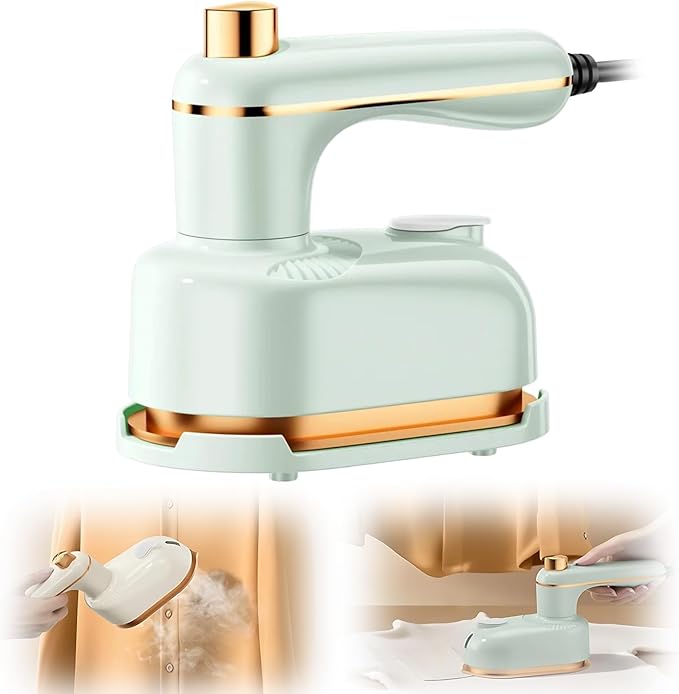 2025 Vacuum Steamer for Clothes, Portable Steam lron Fast 5-Second Heat Up Steaming Ironing, Upgrade Mini Iron for College Dorm Home Mini Travel Iron for Clothes (Green)