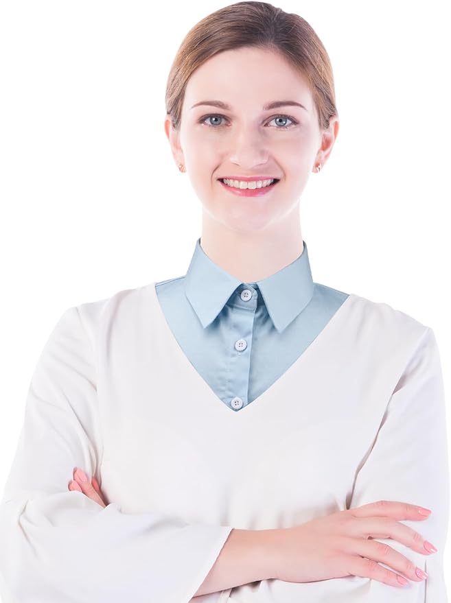 Kalkehay Detachable Dickey Collar Blouse for Women, Fake Half Shirts Faux False Collar for Girls Favors