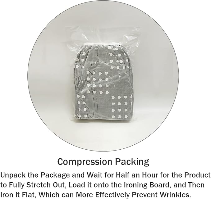 Ironing Board Cover and Pad Standard Size 15 x 54,3 Pairs of Hook and Loop Fastener Straps,Elastic Edges,2 Layers Ironing Board Cover with Thick Padding (Pattern F)