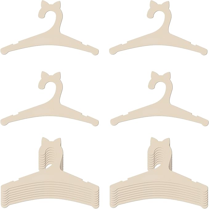 Hongma 20 Pack Wooden Baby Hangers, Cute Cat Ears, Anti-Slip, 8.9 Inch, Toddler & Newborn Clothes Hangers