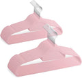 20/50 Count Velvet-Grip Hangers, Ergonomic Suit Hangers Space Savers, Commercial-Grade Thick Clothes Hangers for Coats & Chunky Knits (50PC Pink)