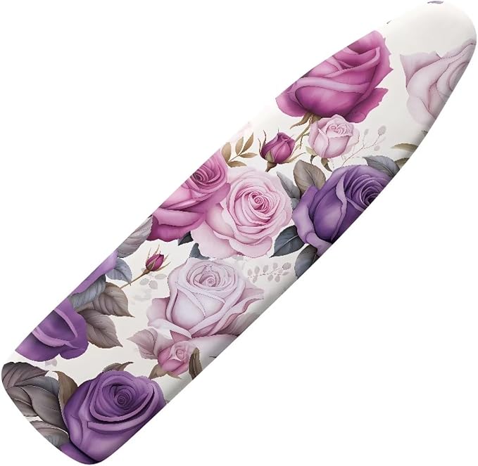 Floral Ironing Board Cover and Pad 15x54 Inch, Iron Board Cover with Padding, Iron Board Cover Large Fits All Standard Sizes, Scorch Resistant, Extra Thick Covers with Elastic Edge