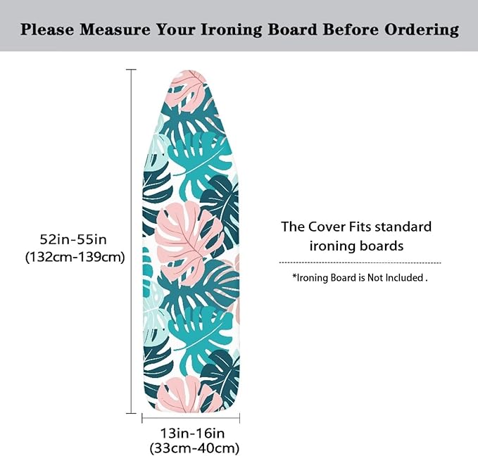 SEANATIVE Tropical Leaves Ironing Board Cover and Pad 54x15 Iron Board Replacement Cover Non-Slip Stretchy Cover Home Decorations