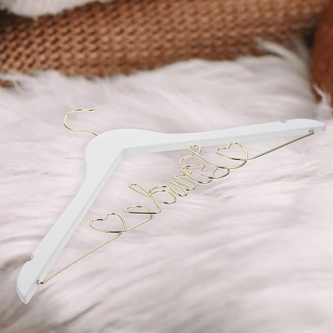 Garneck Bridal Hanger Wedding Hanger Nonslip s Wire s Bride Wedding Clothes Wood, Iron Dress Rack Bridegroom Clothing Bride for Dress