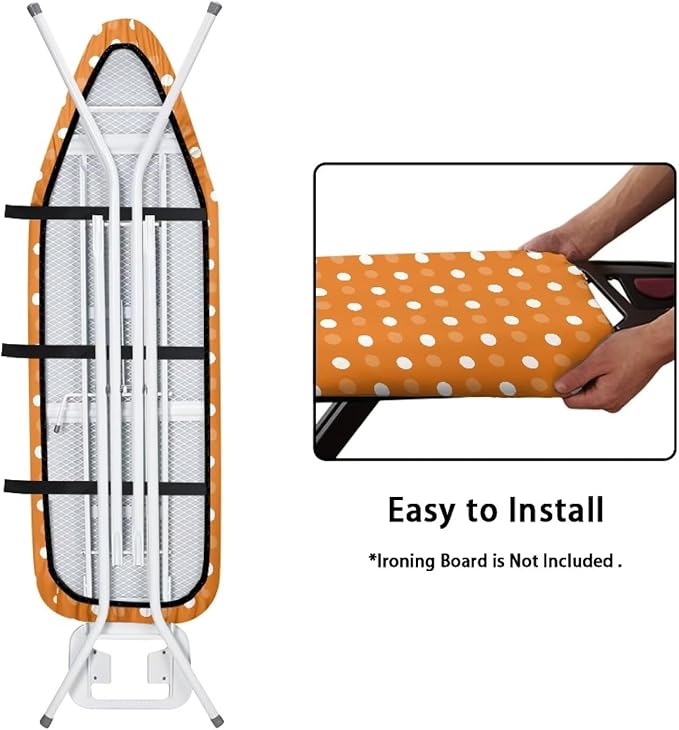 SEANATIVE Orange Polka Dot Ironing Board Cover Dust Proof and Stain Proof Ironing Board Protective Cover with Elastic Edges, 54x15 Inch