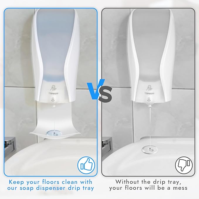5PCS Drip Tray Wall Mount Soap Dispenser Bracket, Laundry Detergent Drip Catcher, Easy to Clean (White)