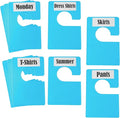 10 Pack White Clothing Rack Size Dividers Plus 45 Labels (1 Inch) and 18 Large Blank Labels, Large Rectangular Clothing Closet Dividers (Blue)