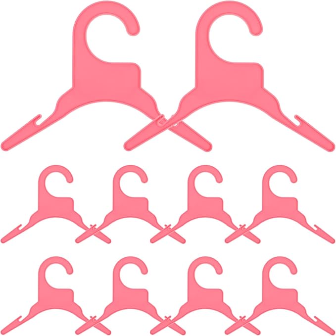 Yardwe Pet Clothes Hangers 10-Pack Plastic Dog and Cat Clothing Rack 7.5 X 3.5 Inch Lightweight Non-Slip Organizer for Small Dog Clothes Puppy Apparel