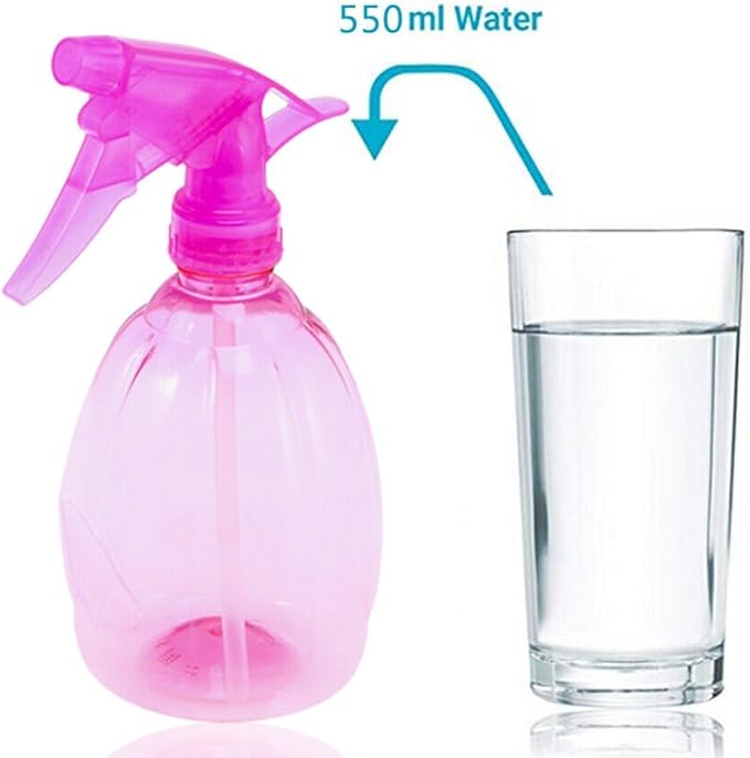 Spray Bottles 500ml 16 Oz Clean Squirt Bottle Colorful Multi-uses Spray Bottles for Cleaning, Water Flowers, Plant Care, Ironing, Hair Care, Gardening Cosmetics Kitchen Bathroom (Pack of 2) Pink