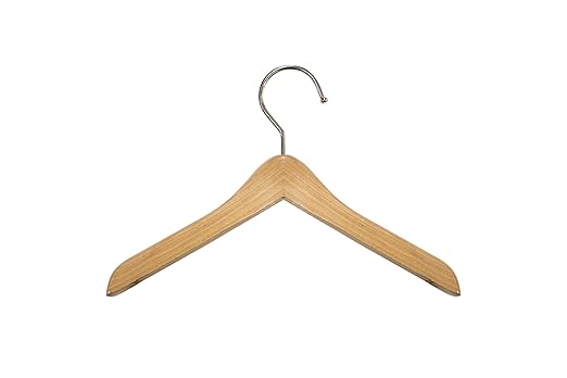 NAHANCO MINI612 6" Mini Wooden Hangers for Dolls Clothes, Pet Apparel or Accessories, Natural Finish (Pack of 12)