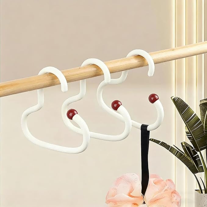 3PCS Bra Hanger for Thick Plastic Closet, Tank Top Organizer 3 White Heart Hooks Capacity Space Saving Hanger Closet Organizers and Storage for Tank Top, Hats, Scarf etc. (Style3)