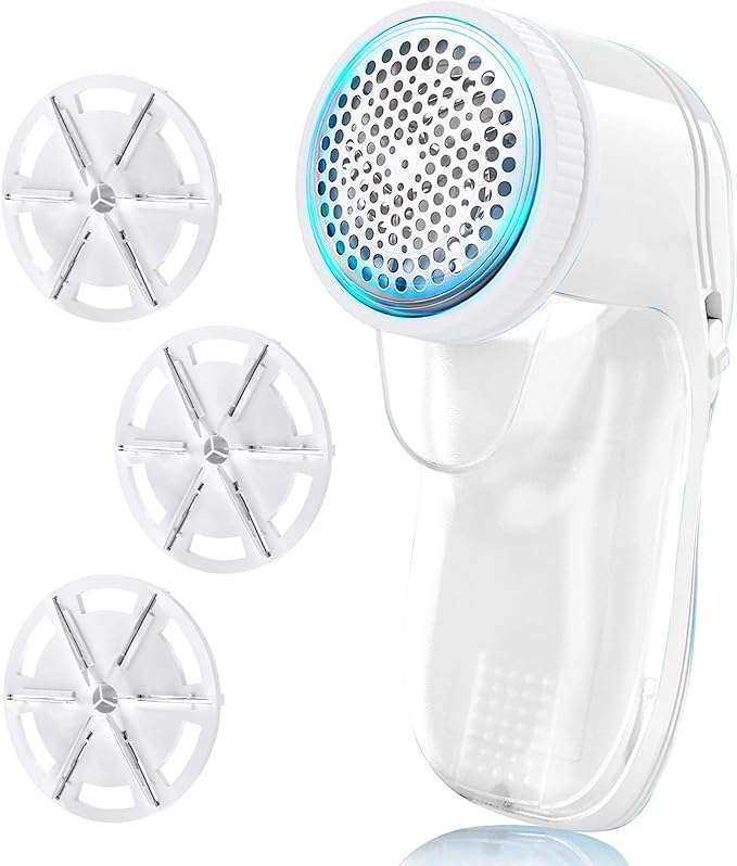 Fabric Shaver, Electric Lint Remover, Lint Shaver with 3 Replaceable Blades USB Rechargeable, Sweater Shaver, Clothes Shaver, Pilling Remover, Fabric Shaver Fuzz Remover for Clothes Furniture