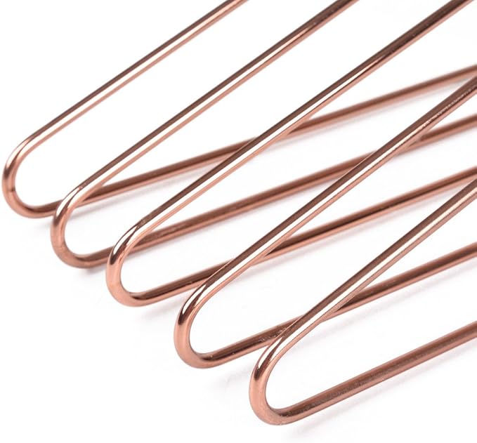 Quality Hangers Rose Gold Sturdy Metal Hangers - 17 Inch Copper Clothes Hangers for Jackets Shirts Dresses Heavy Duty Suit Hangers - 30 Pack