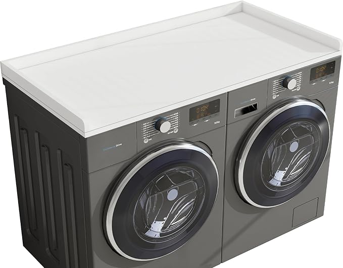 Washer Dryer Countertop, 54" Width * 27.4” Depth Washer and Dryer Covers for The Top for Laundry Room Organization, Washer and Dryer Countertop Shelves, White
