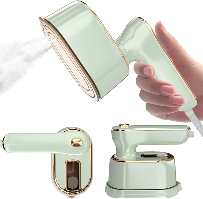 Travel Steamer Iron for Clothes Mini - Portable Ironing Machine Travel Small Size Portable Steamer Travel College Dorm Home Essentials (MintGreen)