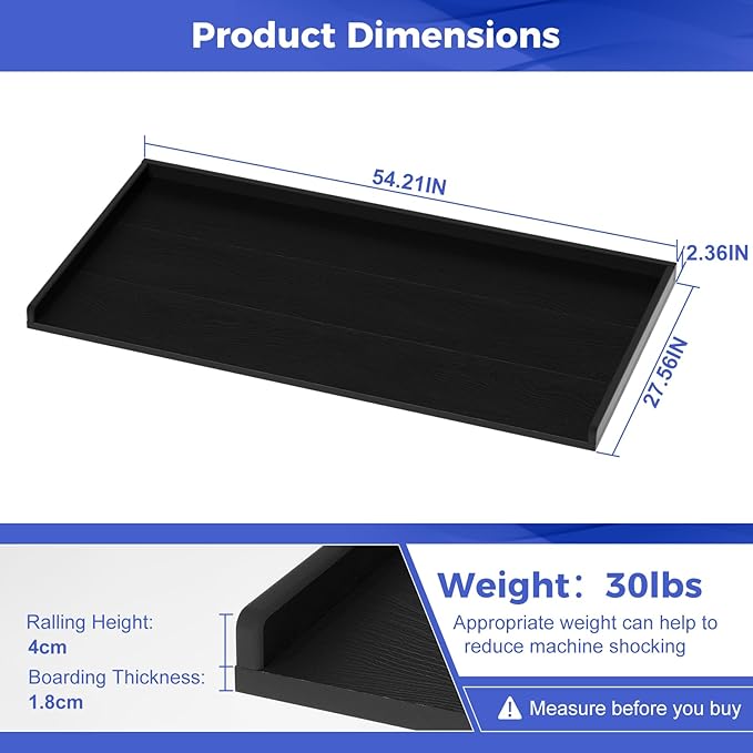 Babenest No-Installation HDPE Washer Dryer Countertop, Over Washer and Dryer Counter Topper Sturdy Cover for Laundry Room Storage and Organization(Black)