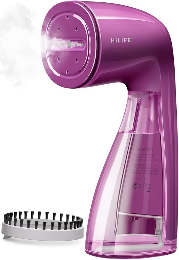 HiLIFE Steamer for Clothes, Handheld Portable Design, 1100W Powerful Steam, 300ml Larger Tank & No Leak Tech, 30S Fast Heat-up, Quick Wrinkle Remover, Compact Size for Travel, ONLY 120V-Orchid Purple