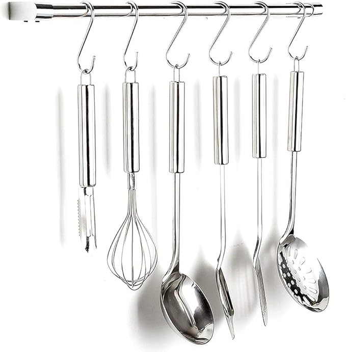 YourGift 10 Pack 4 Inch Heavy Duty S Hooks S Shaped Hooks Hanging Hangers Hooks for Kitchen, Bathroom, Bedroom and Office: Pan, Pot, Coat, Bag, Plants (10 Pack/Silver/Large)