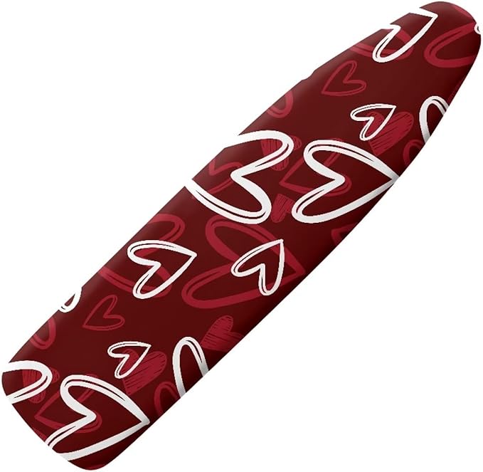 Red Heart 15x54 Ironing Board Cover Elastic Edge Romantic Iron Board Cover Applicable Standard Size Comfortable Replacement for Valentines Day