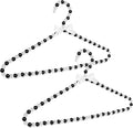 Concepts Premium Heavy Duty Pearl Hangers with White Ribbon Trim for Wedding and Engagement Gowns - Slim Design Also Can Be Used for Suits and Shirts (Black 2 Pack)