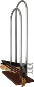 Clothes Hanger Organizer Stand, Portable Wood Storage Rack, Velvet Small Hanger Holder for Closet & Laundry (Small - 25.6”H)