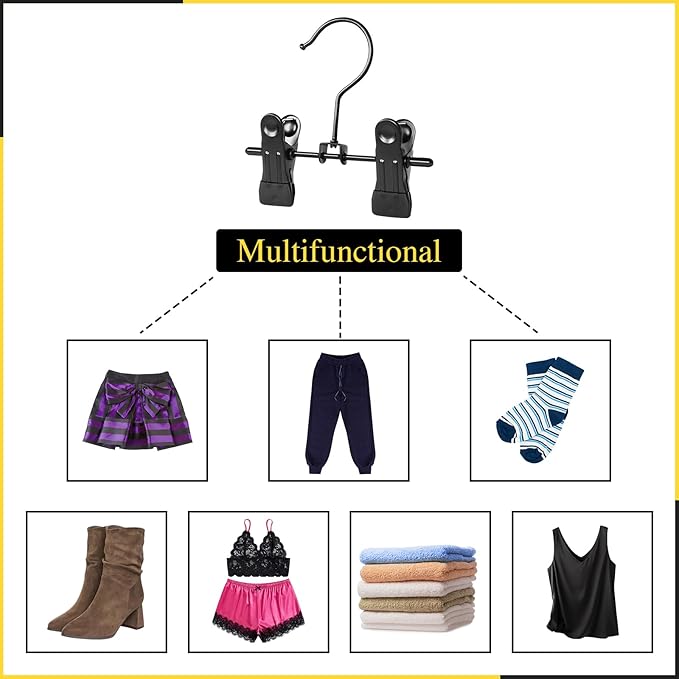 20 Pack Boot Hangers Closet Hanging Clips Laundry Hooks for Hats, Pants, Towel, Socks, Handbags, Bags, Underwear