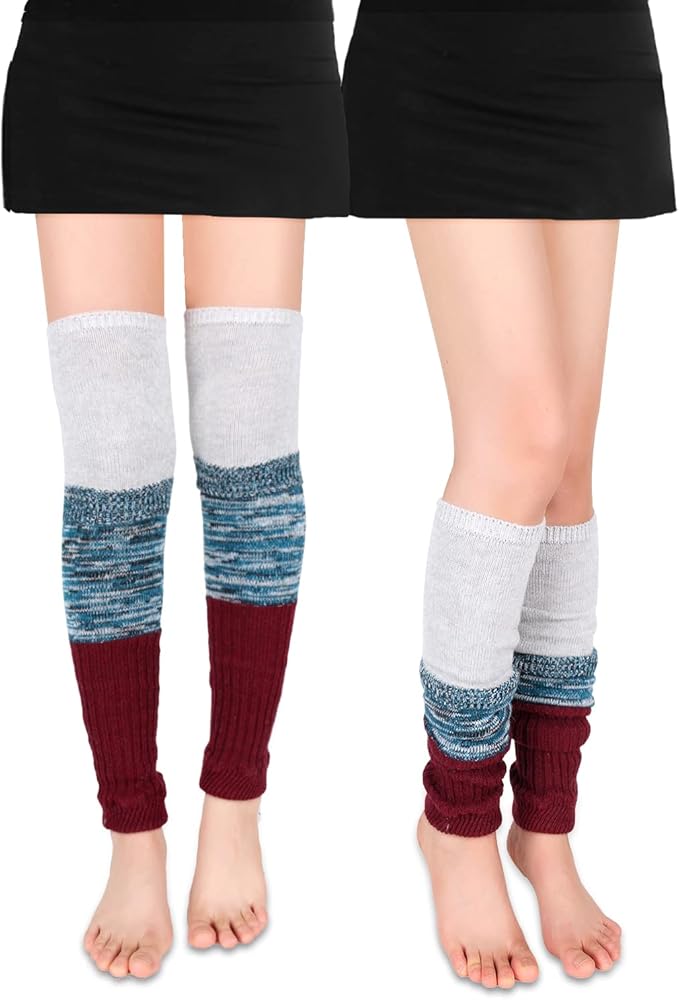 Benefeet Sox Wool Knit Leg Warmers for Women Vintage Boho Leg Warmers Long Winter Warm Thigh High Footless Boot Socks