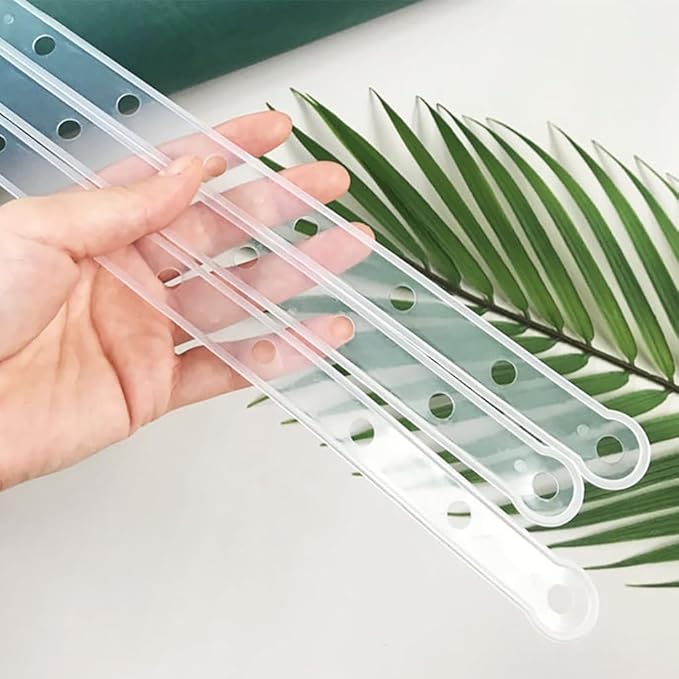 GSHLLO 36 Pcs Plastic Hanging Display Strips Heavy Weight Clothes Hanger Strips Hanger Connection Strips Stable Hanger Connector with Holes for Retail Store