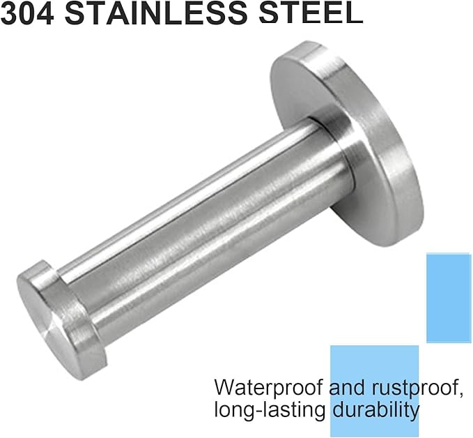 Bath Towel Hooks, 10 Pack Round Coat Hooks, Sturdy Wall Mounted Robe Hook, SUS 304 Stainless Steel Heavy Duty Clothes Hanger, Wall Towel Hooks for Bathroom Bedroom Kitchen(3 in, Brushed)