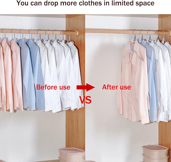 50 Pcs Clothes Hanger Connector Hooks Cascading Hanger,Multi-Function Plastic Heavy Duty Closet Hanger Extender Clips for Space Saving Outfit Hangers, White