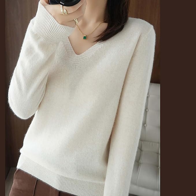 Merino Wool Cashmere Sweaters for Women 2025 Oversized Soft Sweater Long Sleeves Casual Loose Pullover Knitted Tops