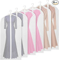 Univivi Clear Garment Bags for Hanging Clothes 60 inch Clear Dress Bags for Storage 6Pack Suit Cover for Long Gown Coat