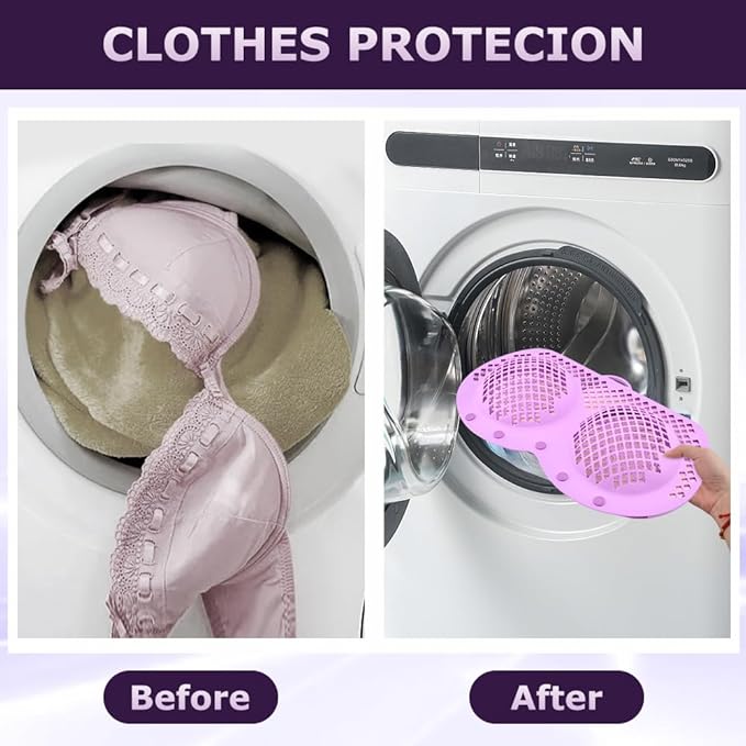 Silicone Bra Laundry Bag With Mesh Laundry Bag for A-D Cups,Reusable Delicates Laun dry Bag with Snap Buttons Anti Deformation Bras Wash Bag,for Bras,Underwear & Swimwear