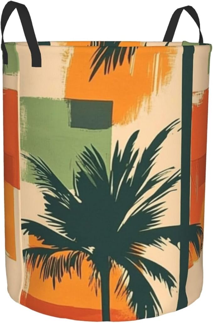 Retro Tropics Print Laundry Basket For Storage Bins Gift Baskets Bedroom Clothes Hamper