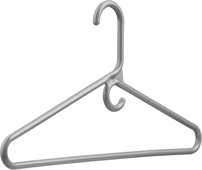 DEILSY™ Gray Heavy Duty Hangers with Hooks for Scarves & Belts – Thick and Strong Clothes Hangers for Shirts, Jackets, Pants, and Dresses – Space-Saving Plastic Hangers – Pack of 30