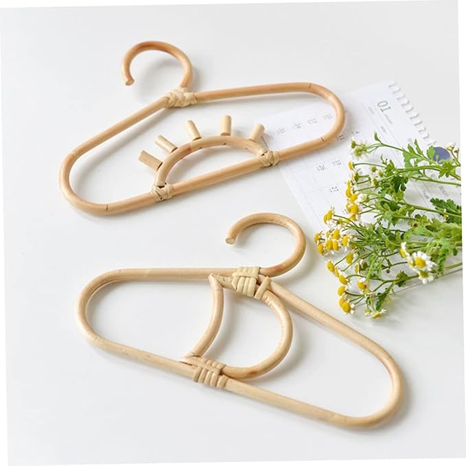 Children Hanger Rattan Baby Hangers Baby Closet Hangers for Nursery for Closet Rattan Mini Skirt Clothes Toddler Manual Ledge
