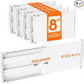 Lifewit 8" Tall 4 Pack Drawer Dividers, 35-56.5cm/13.8-22.2" Expandable Drawer Divider for Clothes, Adjustable Dresser Drawer Organizers, Drawers Separators for Dresser/Bathroom/Closet/Kitchen White
