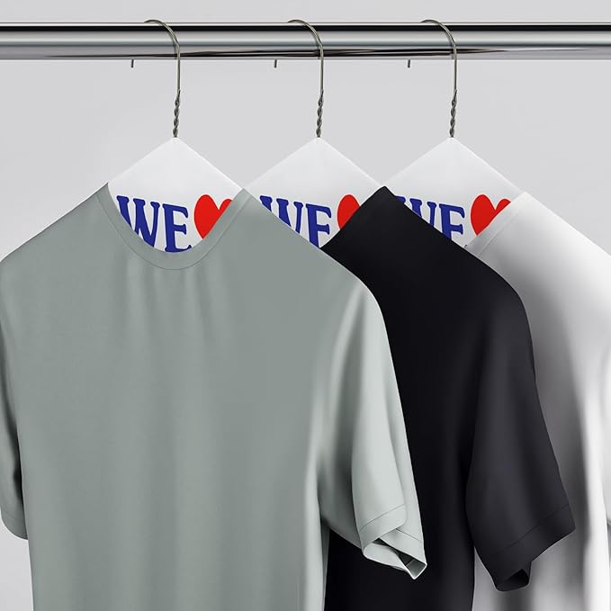 60 Pcs Wire Hangers Bulk 16" Dry Cleaner Hangers for Clothes Caped Clothing Pants (Red,Blue,Heart)