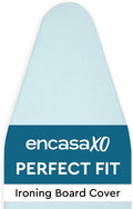 Encasa XO Ironing Board Cover and Pad 49"x18" - 4mm Felt Wide Iron Board Cover with Padding - Heat Resistant, Stain-Safe Dye, Non Slip Elastic Bungee Cord Tightening Iron Table Cover Ice Blue