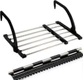 Portable Clothes Drying Rack for Balcony Railings Windowsill, Folding Towel Rack Indoor Outdoor Retractable Laundry Rack with Sock Clips for Drying Socks