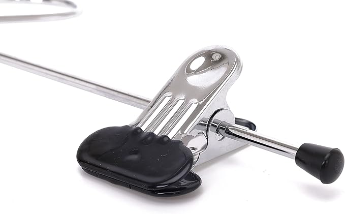 24 Quality Pants Hangers Heavy Duty Add-on Skirt/Slack Metal Hanger, Extra Wide Adjustable Clips, Multi Stackable Add on Hangers, Chrome, Jeans, Bottoms (24)