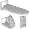 Wall Mounted Ironing Board Adjustable Height, 36 x 12 Inch Fold Away Iron Board Wall Mount Space-Saving Ironing Board with Removable Heat Resistant Cover for Small Spaces Home Laundry Room