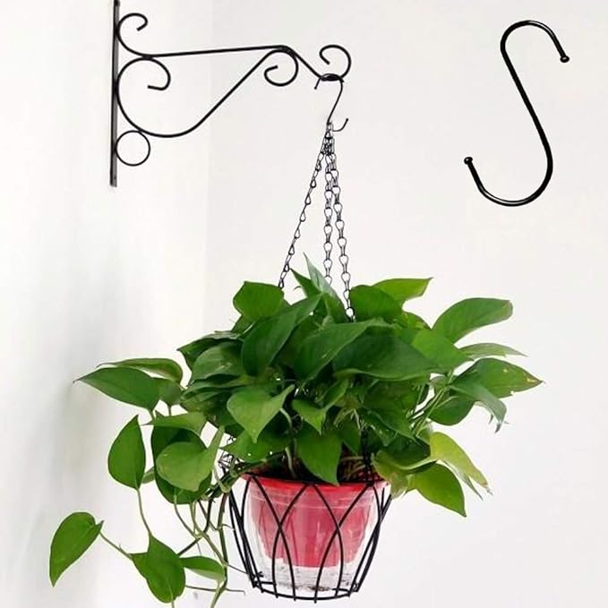 5 inch Extra Large S Hooks for Hanging, 6 Pack Heavy Duty Black S Hooks for Closet,Jeans Plants Jewelry Kitchen Pot Pan Cups Towels Hats