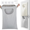 2 Pcs Large Hanging Laundry Hamper Bag 28 x 35 in Over The Door Hamper Space Saving Hanging Laundry Bag Basket with Hooks for Wall Dirty Clothes Storage RV Room, 2 Color