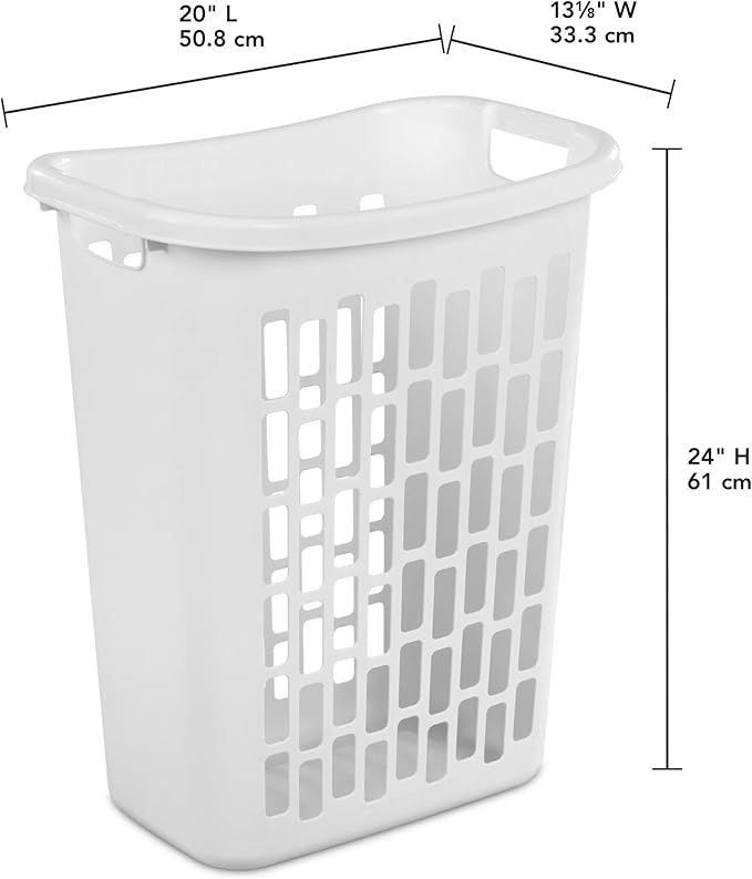 1.8 Bushel Rectangular Plastic Open Laundry Hamper, Large Capacity Laundry Hamper Basket,White, Set of 3