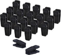 Premium Heavy Duty ABS Plastic Slim-line Hanger Set of Finger Clips for Velvet Hangers - 20 Pack (Black)