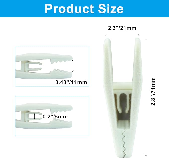30 Pack Ivory Velvet Hanger Clips, Strong Hanger Clips Perfect for Organizing Skirts/Pants/Thin Felt Hangers